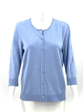 Womens Size Small Croft & Barrow Long Sleeve Cardigan Sweater in Light Blue - RealThreads